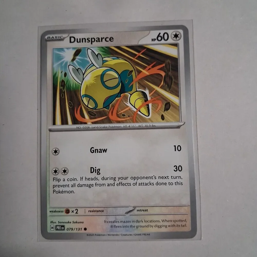 2025 Pokemon Prismatic Evolutions Dunsparce Reverse Holo Poke Ball #079/131